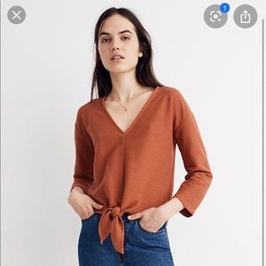 Madewell Texture and Thread Front Tie Top